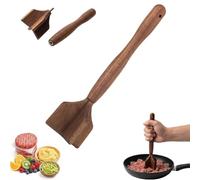 Wooden Ground Beef Masher,10.3 Inch Heavy Duty Meat Chopper for Ground Beef,Ground Beef Chopper Potato Masher Hamburger Smasher Tool,Durable Wood Meat Pounder Kitchen Utensil (1PCS)