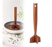 Wooden Ground Beef Masher, Heavy Duty Wooden Meat Chopper for Ground Beef, Natural Wood Ergonomic Non Scratch Chopper for Turkey, Hamburger, Sausage & Potato (1PC)
