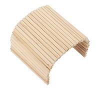 Wooden Hamster Bridge, Flexible Bendable Natural Birch Hideout for Small Pets, Chew Toy Tunnel with Arched Bridge Design for Guinea Pigs Ferrets Rabbits Chinchillas Hedgehogs (20 * 30CM)