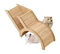 Wooden Hamster Hideouts, Hamster Playground Burrow Tunnel Ladder, 12.44x4.13x5.71 inches Natural Wooden Playpen, Small Animal Habitat for Hamsters, Gerbils, and Hedgehogs