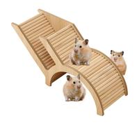 Wooden Hamster Hideouts, Playground Burrow Tunnel Ladder, Small Animal Playpen for Pets, Gerbils, Hedgehogs, Natural Wooden Cage Accessories for Fun and Exercise, 12.44x4.13x5.71in