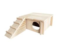 Wooden Hamster Hiding Houses - Hamster Hiding Corner House Cage Accessories | Hamster hide0ut with Climbing Ladder | Hamster Wooden Two Bedroom Hiding Habitat House For Hamster, Dwarf Hamster, Gerbil