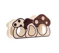Wooden Hamster House - Mushroom Shape Pet Hideaway, Hut for Small Animals Bunny Chinchilla Gerbil Ferret Hedgehog, Natural Wood Cage Shelter Durable Enrichment Toy | Indoor Home Habitat