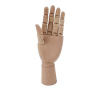 Wooden Hand Model, Flexible Moveable Fingers Artists Manikin Mannequin Hand for Drawing, Sketching, Painting (A)