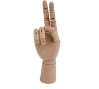 Wooden Hand Model, Flexible Moveable Fingers Artists Manikin Mannequin Hand for Drawing, Sketching, Painting (B)