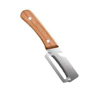Wooden Handle Food Peeler - Tomato Slicer Tool, Fruit Vegetable Bottle Opener Household Ergonomic Grip Peeling Slicing Kitchen Utensil | Suitable Ideal Perfect for Home Cooking Potato Carrot Pumpkin
