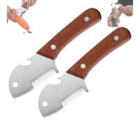 Wooden Handled Household Scallion Slicer, 3-1 Multi-Functional Butter Knife With Built-in Bottle Opener,Spreader & Shredder For Bread, Toast(A)
