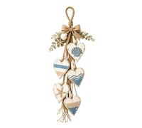Wooden Heart Shaped Ornaments - 5-Piece Rustic Wall Hanging | Nautical Bea