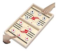 Wooden Hockey Game - Fast Sling Puck Game, Slingshot Board Games with 10 Pucks, Wooden Paced Puck Sling | Parent Child Interactive Board Games for Family Night, Christmas, Adults and Kids