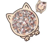 Wooden Jigsaw Puzzle - 135-Piece Challenging Decor Kit | Cat Lovers with Wood Design Fun Engaging Puzzle Toy for Adults, Kids, Family, Friends Or Entertainment Use, 9.33x8.58in