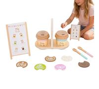 Wooden Kids Coffee Playset, Food Kitchen Toy, Coffee Maker Playset for Boys Girls Birthday, Learning Accessory Fun Interaction, Imaginative Play Gear for Home Classroom Playdates