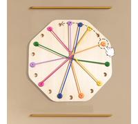 Wooden Logic Board Game - Parent Child Interaction Toy, Hand Eye Coordination Aid, Octagonal Base + Versatile Challenge Modes, Safety Material - for Family Travel