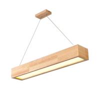 Wooden Long Strip Chandelier Acrylic LED Pendant Light Creative Minimalist Linear Hanging Lamp for Dining Table Office Bar Study Bedroom Living Room Restaurant (Color : War