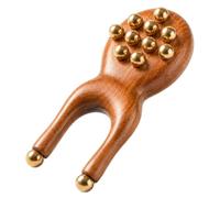 Wooden Massage Tool - Handheld Relaxation Roller for Daily Skincare Routine | Natural Wood with Smooth Contoured Surfaces, Portable Self Care Accessory for Home Travel Morning Night, 9,5x3,8 cm