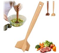 Wooden Meat Chopper for Ground Beef, 2026 New Wooden Meat Masher for Nonstick Cookware, Teak Wooden Meat Chopper for Turkey, Sausage and Potatoes, Ground Beef Masher (B)