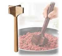 Wooden Meat Chopper & Potato Masher,Premium Wood Hamburger Ground Beef Mashers,Portable Non-Scratch Durable Wood Kitchen Tool for Various Foods (Light)