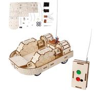 Wooden Model Kit, Wooden DIY Assembled Remote Control Jigsaw, Car Puzzle Ut