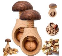 Wooden Mushroom Shaped Walnut Wood Clip, 2025 New Portable Walnut Cracking Tool, Mushroom Design Chestnut Peeler, Effortless Nut Cracking for Walnuts, Hazelnuts, Pecans, Chestnut (2 Pcs)
