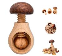 Wooden Mushroom Shaped Walnut Wood Clip, New Portable Walnut Cracking Tool,Peeler Manual Nut Cracking Tools For Walnuts, Hazelnuts, Pecans, Chestnut (1pcs)