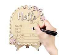 Wooden Name Sign - Personalized Birth Announcement, Photo Prop Keepsake | Suitable For Home Hospital Nursery Birthday Party Thanksgiving Christmas Girls Family Friends Colleagues Shower