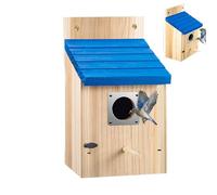 Wooden Nesting Suite - Weatherproof Wild Avian Shelter Thicker Walls, Predator Guard Shield, Rustproof Hinged Roof Habitat, Sturdy Garden Breeding Station | Observation for Hobby Activity Patio