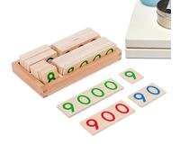 Wooden Number Cards - 1-9000 Digital Toys | Educational Math Game for Preschoolers Kindergarten Boys Girls Home School Classroom Playroom Travel Car Trip Homeschooling Summer Camp