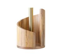 Wooden Paper Towel Holder - Natural Wood Dispenser Rack, Farmhouse Tabletop Organizer, Rustic Paper Towel Stand for Kitchen Bathroom Dining, Modern Countertop Decor, 11.42x7.87 inches