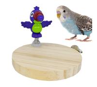 Wooden Parrot Chewing Toy | PP Bird Cage Boredom Relief Stand | Small Pet Gnawing | Cockatiel Stress Reducing Accessory
