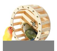 Wooden Parrot Wheel - Rotating Perch Ring for Training Lovebirds, Cockatiels, Budgies & Parakeets - Intelligence-Boosting Bird Toy the Cage, Promotes Activity