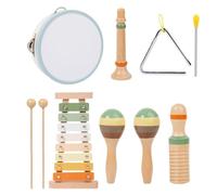 Wooden Percussion Set - Orffs Musical Instrument Toys, Early Learning Rhythm Tools, Colorful Interactive Sound Play Function for Kids Kids 0-6 Years, Educational Music Set, 9.84x6.69x3.15 inches