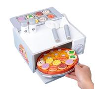 Wooden Pizza Oven Toy Set - Pretend Play Food Kitchen Toy Educational Design, Hand Eye Coordination Role Play Activity | for Kids Boys Girls 3 Plus, Birthday Christmas Holiday Learning Fun