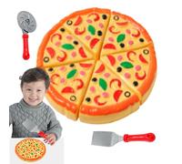 Wooden Pizza Set - ABS Playset | Pretendables Pizza Oven Set with Kitchen Toys Fake Food | Pіzza Playset for Kids Games, Cooking Cutting Pretend Play, Pіzza Stone with Grill