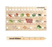 Wooden Planting Ruler, Plant Spacing Guide Tool for Precise Garden Layout, Easy Row Alignment with Accurate Measurement Function, Gardening Marker for Vegetable Beds Greenhouse, 13.78x7.87x0.2 inches