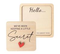 Wooden Pregnancy Announcement Sign - 3x2 Inch Memory Picture Frame Ornament, Decorative Tabletop Display Accessory, Parents Grandparents Nursery Bedroom | Living Room Holiday Celebration Use Birth