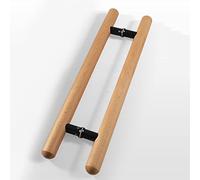 Wooden Push Pull Door Hardware for Inside Outside Gate/Farmhouse Shed Door,Rustic Barn Door Handles, Entry Double Grab Bar Puller with Fitting(Brown,Length 60cm(24inch))