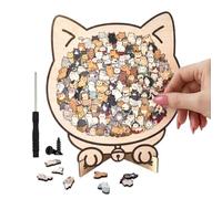 Wooden Puzzle 135 Pieces Cat and Dog Silhouette Jigsaw Board Game