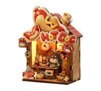 Wooden Puzzle Fridge Magnet - DIY Magnetic Decor | Warm LED Light | Strong Magnetic Backing, 3D Wooden Puzzle Fridge Magnet for Desk Office Metal Cabinet Bedside Table Living Room