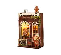 Wooden Puzzle Fridge Magnet - DIY Magnetic Decor | Warm LED Light | Strong Magnetic Backing, 3D Wooden Puzzle Fridge Magnet for Desk Office Metal Cabinet Bedside Table Living Room