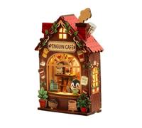 Wooden Puzzle Fridge Magnet - DIY Magnetic Decor | Warm LED Light | Strong Magnetic Backing, 3D Wooden Puzzle Fridge Magnet for Desk Office Metal Cabinet Bedside Table Living Room