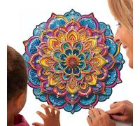 Wooden Puzzle - Wood, 29 cm Diameter Shaped Puzzle Brain-Teasing Design - Precision Cut Craftsmanship and Decorative Wooden Jigsaw Puzzles For Adults, Kids, Family Game Night