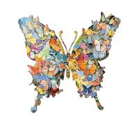 Wooden Puzzles - Wooden Butterfly Shaped Puzzle | Colorful Wood Artistic Jigsaw Design, Stimulates Cognitive Skills, for Stress Relief, Learning, Hobby, Party, Family Entertainment
