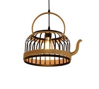 Wooden Retro Rustic Pendant Light - Distressed Wood Chandelier for Dining Table Vintage Kitchen, Bar, Island, Billiard