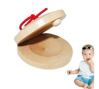 Wooden Rhythm Castanet, kit main de percussion pour , jouet de son universel avec système de battement lisse, design instrument de musique en bois naturel, outil d'apprentissage espagnol