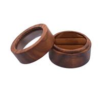Wooden Ring Box, Elegant Holder Storage Case, Round Engagement Ring Holder | Round Engagement Ring Holder Box Elegant Wooden Jewelry Storage Box for Wedding Ceremony, Proposal Birthday