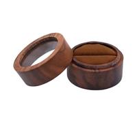 Wooden Ring Box, Elegant Holder Storage Case, Round Engagement Ring Holder | Round Engagement Ring Holder Box Elegant Wooden Jewelry Storage Box for Wedding Ceremony, Proposal Birthday