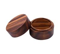 Wooden Ring Box, Elegant Holder Storage Case, Round Engagement Ring Holder | Round Engagement Ring Holder Box Elegant Wooden Jewelry Storage Box for Wedding Ceremony, Proposal Birthday