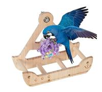 Wooden Rotatable Bird Perch Toy - Cage Accessories for Hummingbirds Parrots Pets | Exercise Enrichment Backyard Play Climbing Foraging Tool, Durable Wooden Stand, Fun Bird Supplies for Home