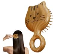 Wooden Scalp Massager - Anti-Static Ergonomic Comb, Natural Bristle Hair Scrubber with Scalp Stimulation, Traditional Massage Tool, Women Men Styling Brush for Home Office School Travel