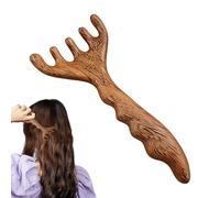 Wooden Scalp Massager - Portable Relaxation Tools, 5.51 Inch Comb | Wood Massage Tool - Wide tooth wooden scalp massager designed to stimulate hair growth and relieve face neck shoulders or men women