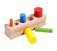 Wooden Sensory Toy - Fine Motor Skill Development, Interactive Shape Cylinder Blocks, Preschool Color Sorting Game Aids, Engaging Early Learning Wood Puzzles - For Kindergarten Travel Schools